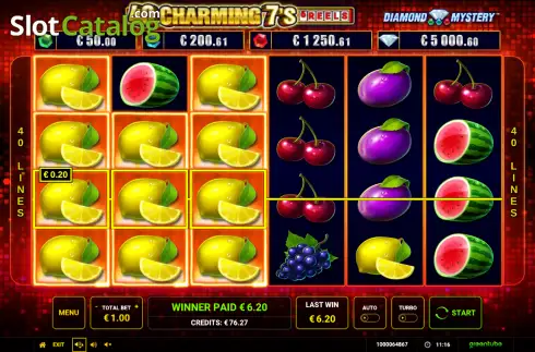 Οθόνη3. Diamond Mystery - 40 Charming 7's 6reels Κουλοχέρης 