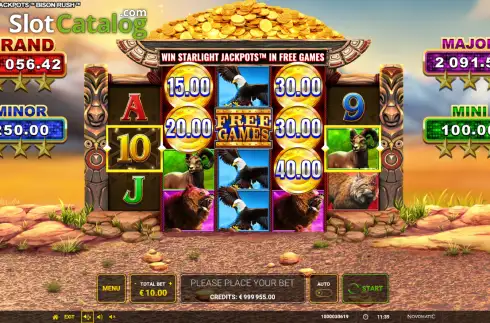 Οθόνη2. Starlight Jackpots Bison Rush Κουλοχέρης