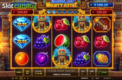 Οθόνη2. Diamond Link: Mighty Aztec Κουλοχέρης