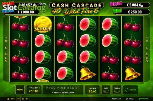 Οθόνη2. Cash Cascade - 40 Wild Fire 6 Κουλοχέρης 