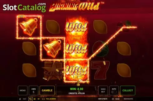 Οθόνη8. Burning WILD (Greentube) Κουλοχέρης 