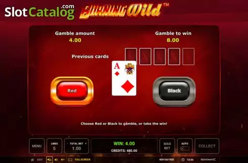 Οθόνη6. Burning WILD (Greentube) Κουλοχέρης 