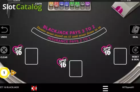 Οθόνη2. Sweet 16 Blackjack Κουλοχέρης