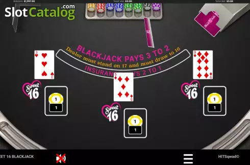 Οθόνη3. Sweet 16 Blackjack Κουλοχέρης