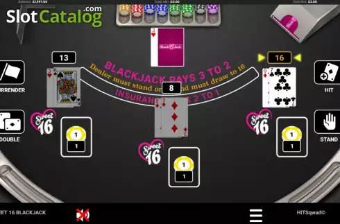 Οθόνη4. Sweet 16 Blackjack Κουλοχέρης