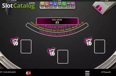 Οθόνη6. Sweet 16 Blackjack Κουλοχέρης