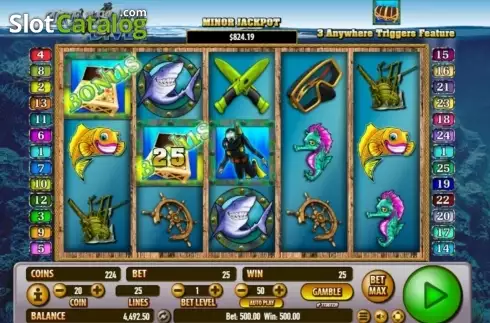 Οθόνη7. Treasure Diver (Habanero Systems) Κουλοχέρης
