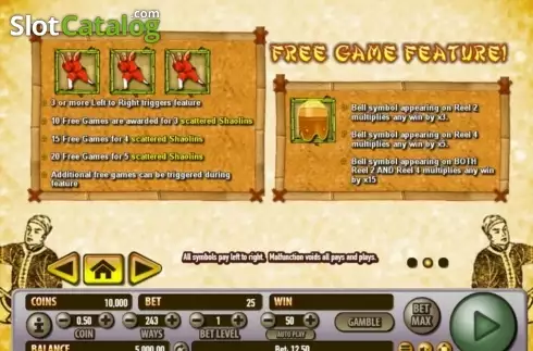 Οθόνη3. Shaolin Fortunes Κουλοχέρης