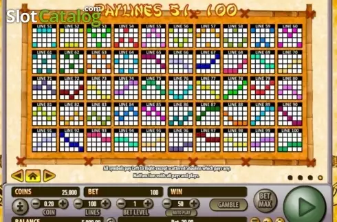 Οθόνη5. Shaolin Fortunes 100 Κουλοχέρης