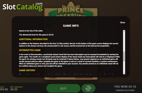 Οθόνη7. Prince Treasure Κουλοχέρης