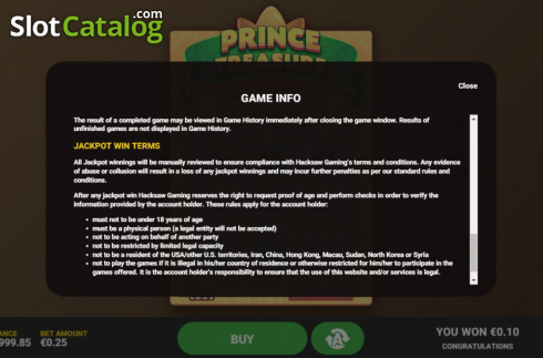 Οθόνη8. Prince Treasure Κουλοχέρης