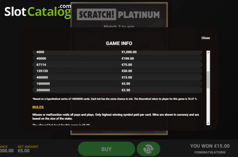 Οθόνη7. Scratch Platinum Κουλοχέρης