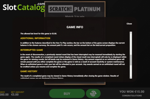 Οθόνη8. Scratch Platinum Κουλοχέρης