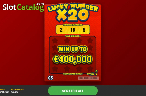 Οθόνη2. Lucky Number x20 Κουλοχέρης