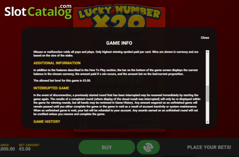 Οθόνη8. Lucky Number x20 Κουλοχέρης
