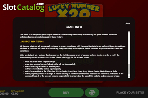 Οθόνη9. Lucky Number x20 Κουλοχέρης