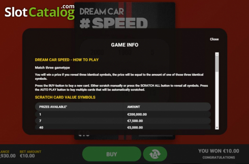 Οθόνη6. Dream Car Speed Κουλοχέρης