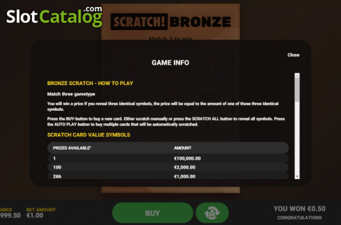 Οθόνη5. Scratch Bronze Κουλοχέρης