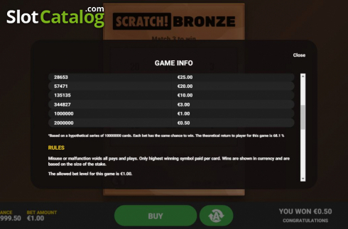 Οθόνη6. Scratch Bronze Κουλοχέρης
