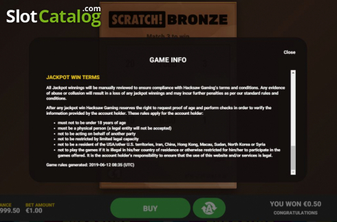 Οθόνη8. Scratch Bronze Κουλοχέρης