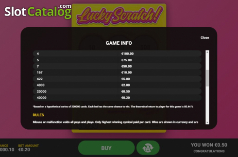 Οθόνη6. Lucky Scratch (Hacksaw Gaming) Κουλοχέρης