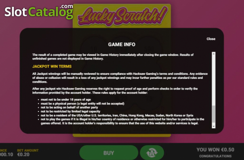 Οθόνη8. Lucky Scratch (Hacksaw Gaming) Κουλοχέρης