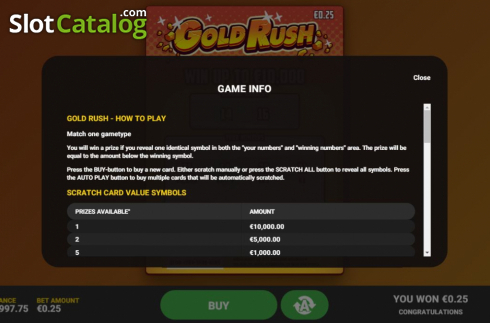 Οθόνη5. Gold Rush Scratch Κουλοχέρης 