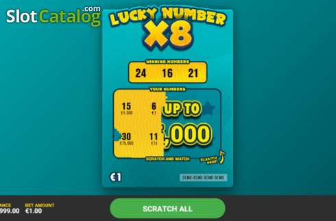 Οθόνη2. Lucky Number x8 Κουλοχέρης