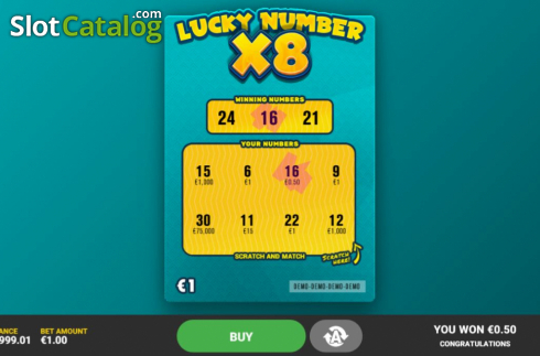 Οθόνη3. Lucky Number x8 Κουλοχέρης