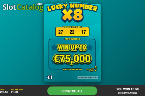 Οθόνη4. Lucky Number x8 Κουλοχέρης