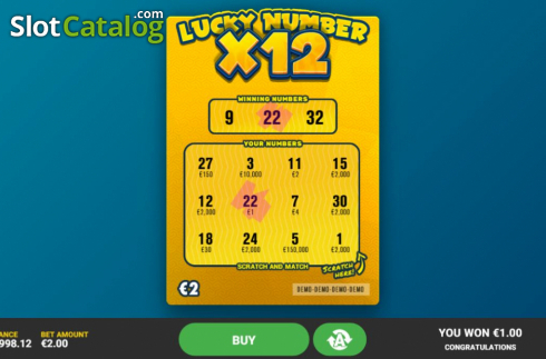 Οθόνη3. Lucky Number x12 Κουλοχέρης