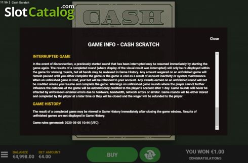 Οθόνη9. Cash Scratch Κουλοχέρης 