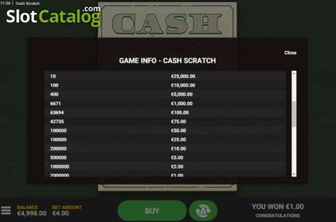 Οθόνη7. Cash Scratch Κουλοχέρης 