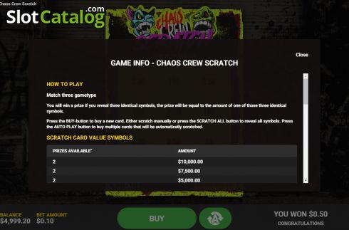 Οθόνη8. Chaos Crew Scratch Κουλοχέρης 