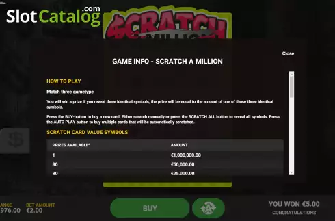 Οθόνη7. Scratch A Million Κουλοχέρης 