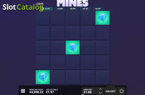 Οθόνη4. Mines (Hacksaw Gaming) Κουλοχέρης