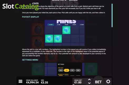 Οθόνη9. Mines (Hacksaw Gaming) Κουλοχέρης