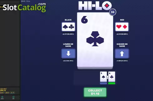 Οθόνη4. Hi-Lo (Hacksaw Gaming) Κουλοχέρης