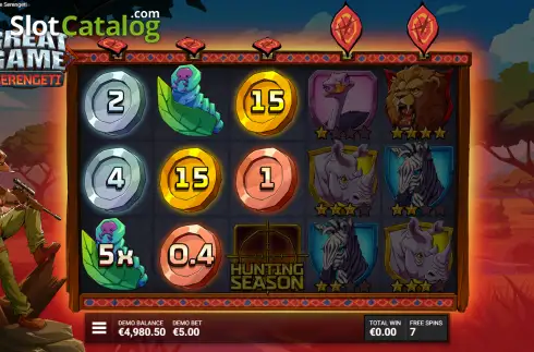 Οθόνη3. Great Game Serengeti Κουλοχέρης