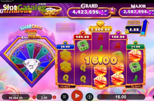 Οθόνη3. Sugar Craze Rising Rewards King Millions Κουλοχέρης