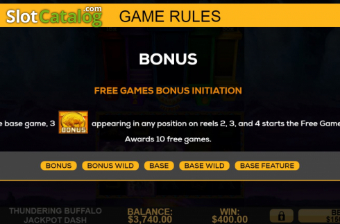 Οθόνη7. Thundering Buffalo: Jackpot Dash Κουλοχέρης