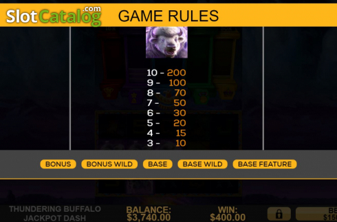 Οθόνη9. Thundering Buffalo: Jackpot Dash Κουλοχέρης