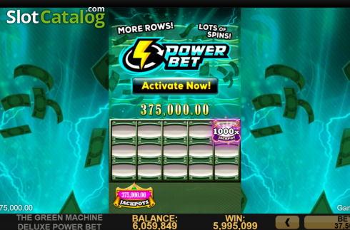 Οθόνη7. Green Machine Deluxe Power Bet Κουλοχέρης