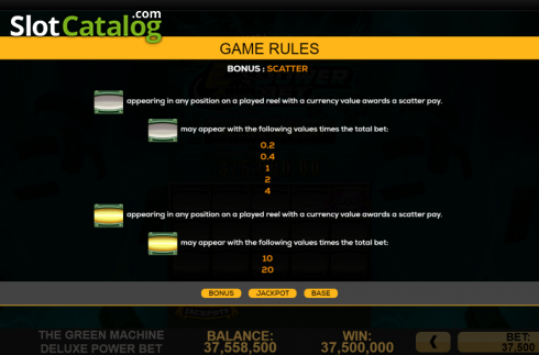 Οθόνη9. Green Machine Deluxe Power Bet Κουλοχέρης