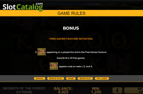 Οθόνη7. Secrets of the Forest Extreme Κουλοχέρης 