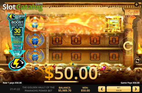 Οθόνη2. The Golden Vault Of The Pharaohs Power Bet Κουλοχέρης