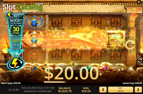 Οθόνη3. The Golden Vault Of The Pharaohs Power Bet Κουλοχέρης
