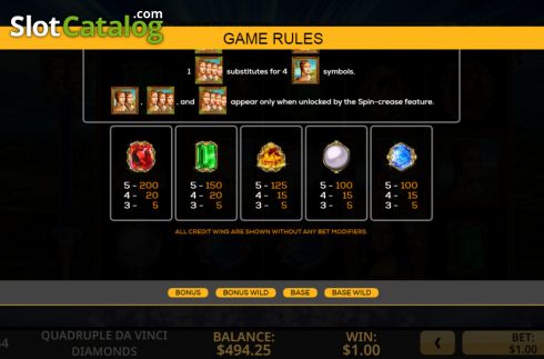 Οθόνη8. Quadruple Da Vinci Diamonds Κουλοχέρης