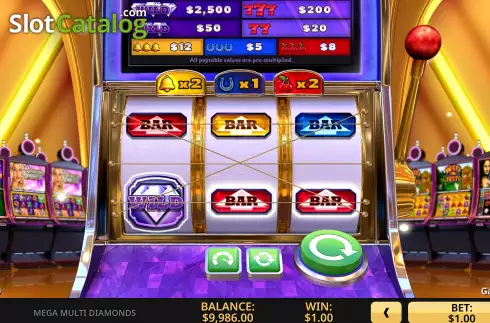 Οθόνη5. Mega Multi Diamonds Κουλοχέρης 