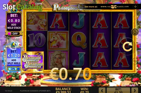 Οθόνη4. Platinum Goddess Power Bet Κουλοχέρης 